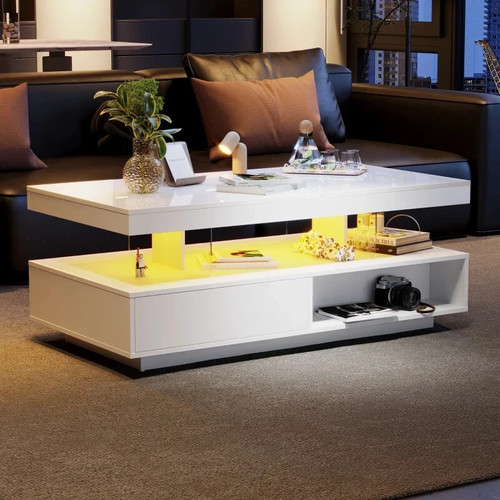 White high gloss led coffee - gloss,