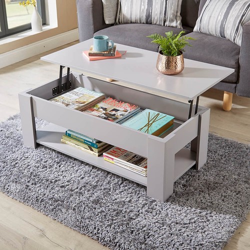 Grey wooden coffee table with - wooden,