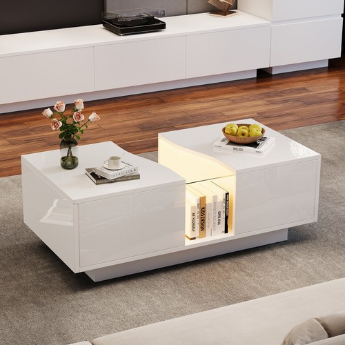High gloss white coffee table - gloss,