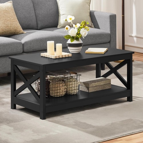 Black living room coffee - black,
