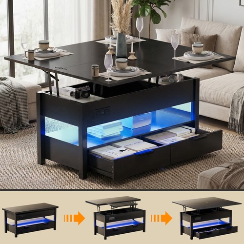 Led black lift top coffee - black,