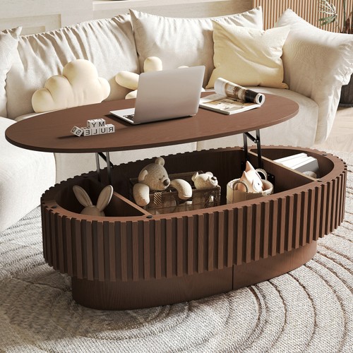 Oval lift top coffee table - oval,