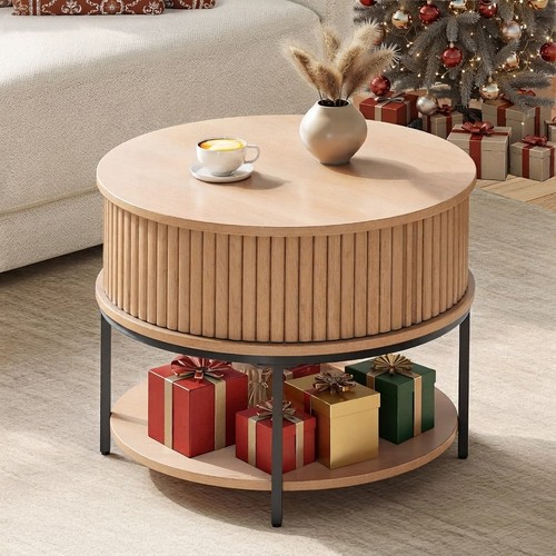 Elegant round coffee table - coffee,