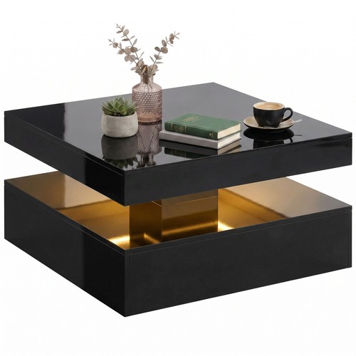 Homcom led coffee table - led, with