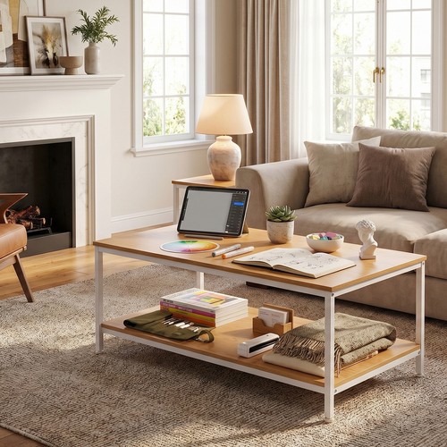 Tier coffee table with - tier,