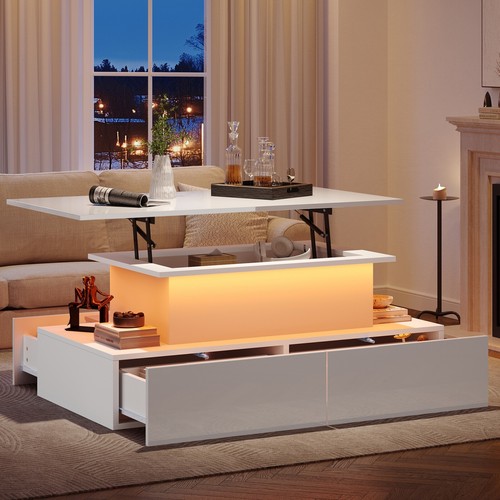 Lift top led coffee table - lift,