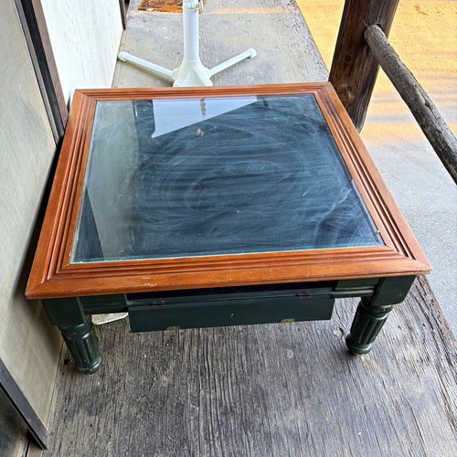 Showcase square wood - showcase, coffee