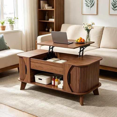 Lift top coffee table with - top,