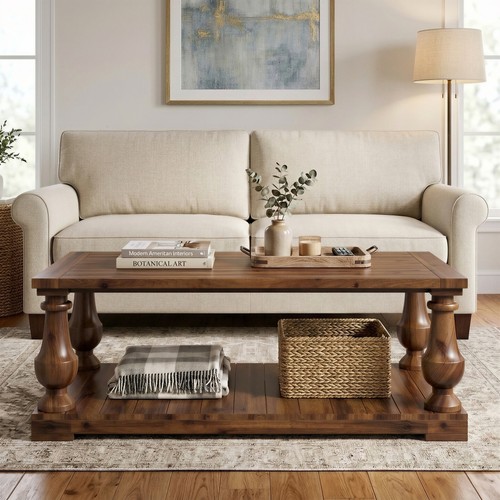 Farmhouse coffee table with - coffee,