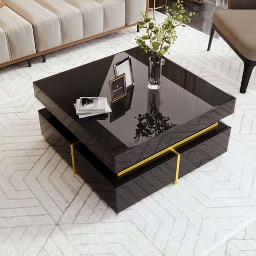 Modern high gloss black side - black,