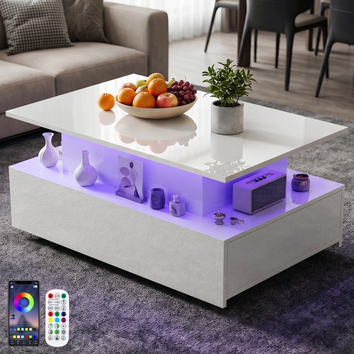 High gloss led coffee table - high,