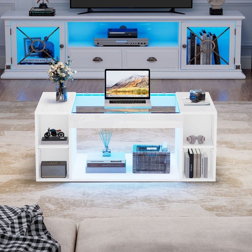 Coffee table white - coffee, with