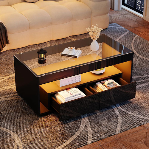 Led high gloss coffee table - led,