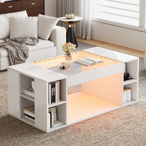 Led coffee table with - coffee,