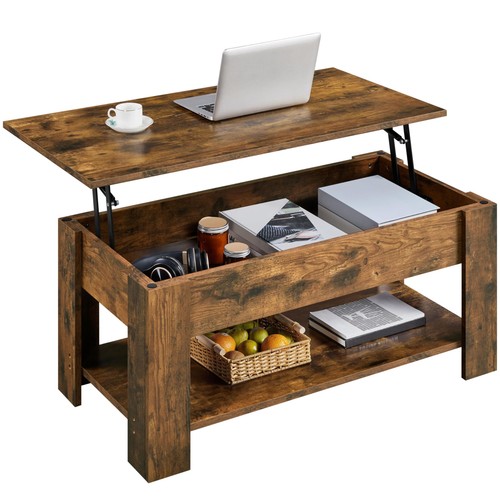 Black lift top coffee table - black,