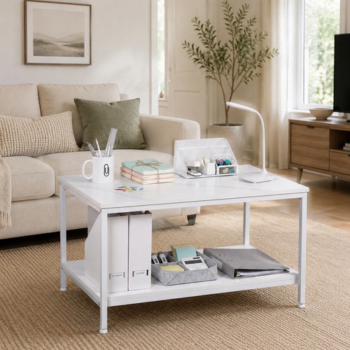White coffee table rectangular - white,