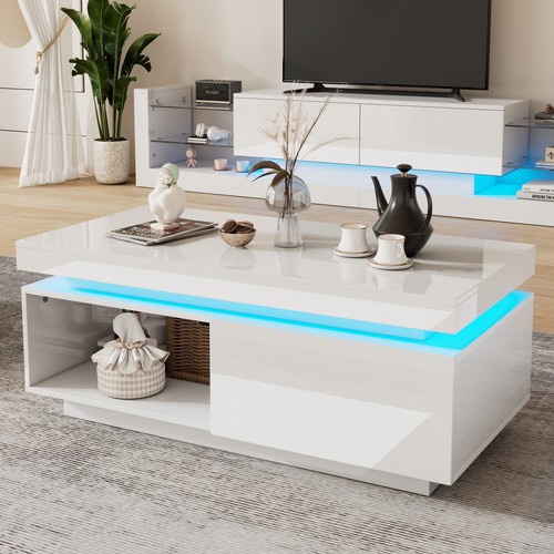 Led coffee table wooden - led,