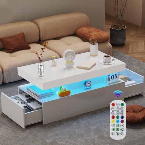 High gloss led coffee table - led,