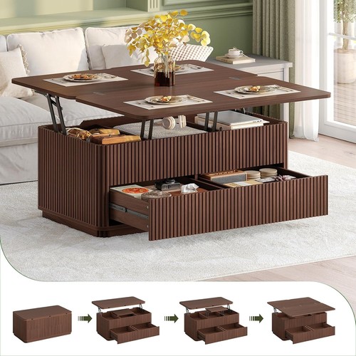 Fluted lift top coffee - coffee, table