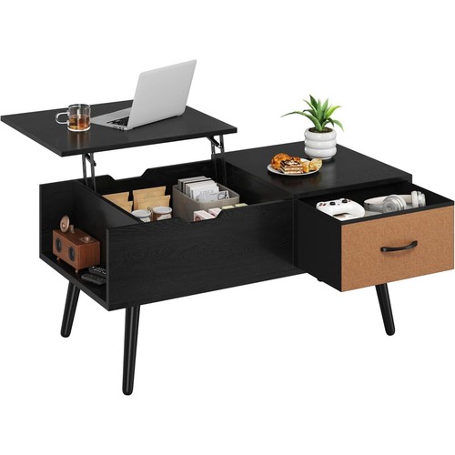 Black lift top wooden - top, center