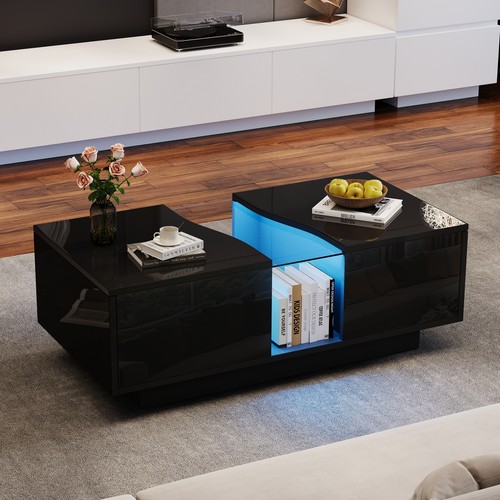 High gloss black coffee table - coffee,