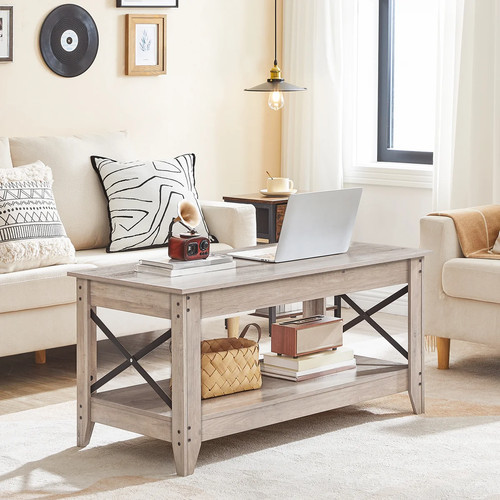 Gray rectangular coffee table - gray,