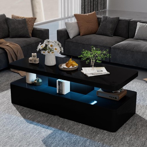 Modern led coffee table - led, table,
