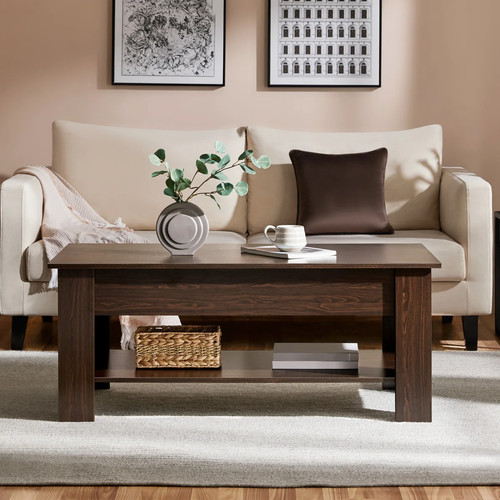 Espresso wood lift top - top, coffee