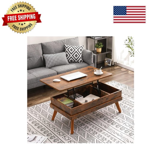 Rustic brown lift top coffee - brown,