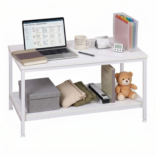 White wood coffee table - wood,
